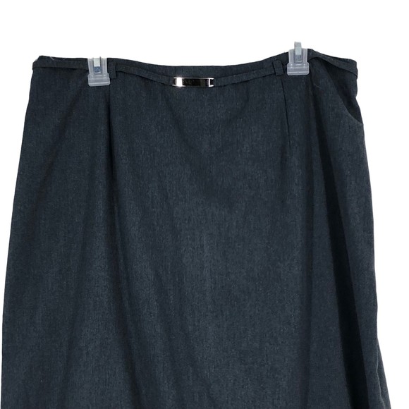 Vintage Women’s Grey Career Midi Skirt Plus Size 18 w/Elastic Waist Back - Picture 3 of 9